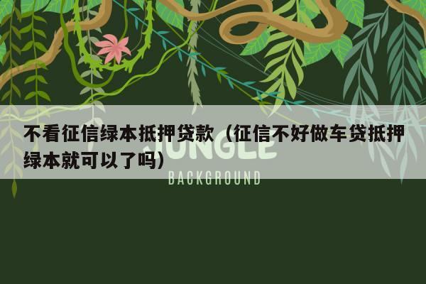 不看征信車抵貸(抵貸征信車看不看征信)? (http://m.tony-an.com/) 知識問答 第2張